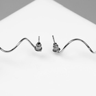 Серьги с жемчугом «Бусина» спираль, цвет серебро - Фото 3