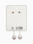 Серьги с жемчугом «Бусина» спираль мини, цвет золото - фото 68145756