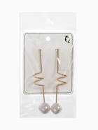 Серьги с жемчугом «Бусина» спираль мини, цвет золото - фото 68145757