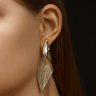 Серьги металл «Богема» скрученный листок, цвет золото - Фото 2