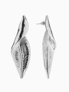 Серьги металл «Богема», скрученный листок, цвет серебро - Фото 1