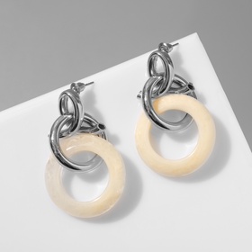 Серьги ассорти "Круг" узел вселенной, цвет серебро
