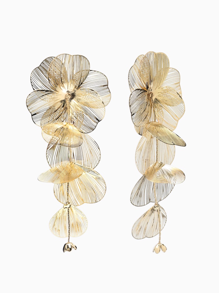 Серьги висячие «Цветок», каталея, цвет золото, 10 см - Фото 1