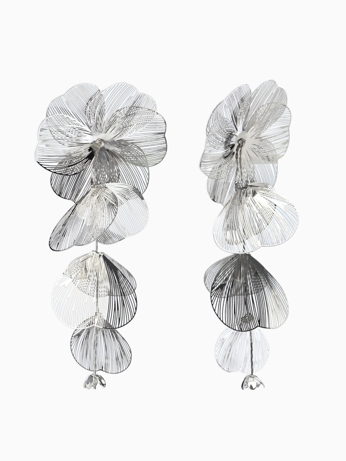 Серьги висячие «Цветок» каталея, цвет серебро, 10 см - Фото 1