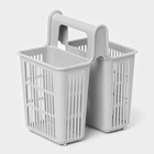 Сушилка для столовых приборов, 2 отделения, 10.1×13.8×16 см, цвет серый - Фото 2