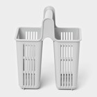 Сушилка для столовых приборов, 2 отделения, 10.1×13.8×16 см, цвет серый - Фото 3