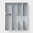 Лоток для столовых приборов, 5 отделений, 25.5×30.7×4.6 см, пластик, серый - Фото 3