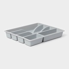 Лоток для столовых приборов, 5 отделений, 25.5×30.7×4.6 см, пластик, серый - Фото 4