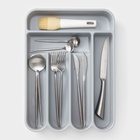 Лоток для столовых приборов, 6 отделений, 35.5×26×5 см, пластик, серый - Фото 2