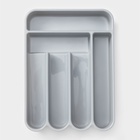 Лоток для столовых приборов, 6 отделений, 35.5×26×5 см, пластик, серый - Фото 3