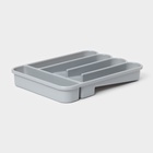 Лоток для столовых приборов, 6 отделений, 35.5×26×5 см, пластик, серый - Фото 4