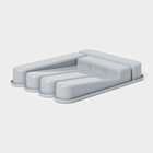 Лоток для столовых приборов, 6 отделений, 35.5×26×5 см, пластик, серый - Фото 5