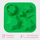 Форма для выпечки новогодняя Доляна «Новогодний набор», силикон, 20.5×22×3.5 см, 6 ячеек, зелёная - Фото 2