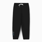 Брюки для девочки с начёсом MINAKU: Exclusive print, чёрные, Oversize рост 116 см 10617287 - фото 12836861