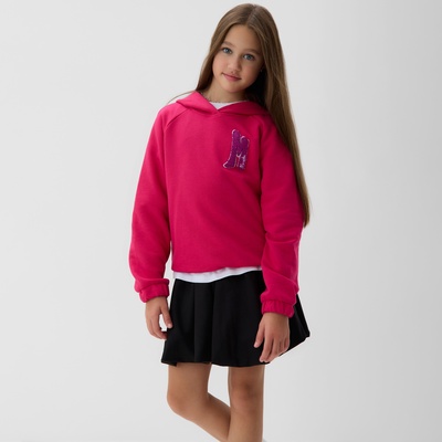 Худи для девочки MINAKU: Exclusive print, цвет фуксия, рост 146 см