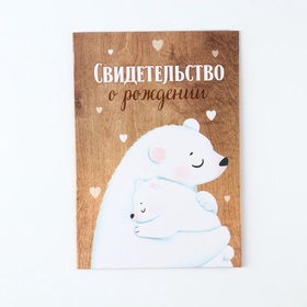 Папка для свидетельства о рождении "Мама и малыш", медведи, 23 х 17 см 9900281