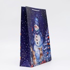 Пакет подарочный новогодний ламинированный «Гордый снеговик», 33×42.5×10 см - Фото 3
