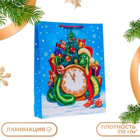 Пакет новогодний подарочный "Куранты Символ года", упаковка, 33 х 42,5 х 10 см 10544164