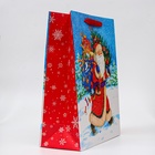 Пакет подарочный новогодний ламинированный «Довольный дед мороз», 33×42.5×15 см - Фото 2