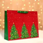 Пакет подарочный новогодний ламинированный «Ёлки», 50×40×15 см - Фото 2