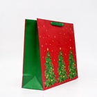Пакет подарочный новогодний ламинированный «Ёлки», 50×40×15 см - Фото 3