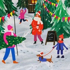 Пакет подарочный новогодний ламинированный «Праздник в городе», 50×40×15 см - Фото 4