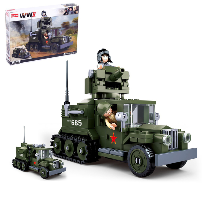 Уценка Конструктор Армия ВОВ «Боевой грузовик», 243 детали - Фото 1
