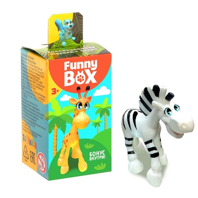 УЦЕНКА Игрушка - сюрприз Funny Box «Зоопарк»: фигурка, наклейки