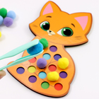 Сортер деревянный «Котёнок» с помпонами и пинцетом, 15×21 см - Фото 5