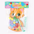 Сортер деревянный «Котёнок» с помпонами и пинцетом, 15×21 см - Фото 7