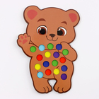 Сортер деревянный «Мишка» с помпонами и пинцетом, 15×21 см - Фото 2