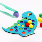 Сортер деревянный «Дино» с помпонами и пинцетом, 15×21 см - Фото 5