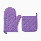 Набор кухонный «Василек» варежка-прихватка 20×27 см, прихватка 17×17 см 100% п/э - Фото 3