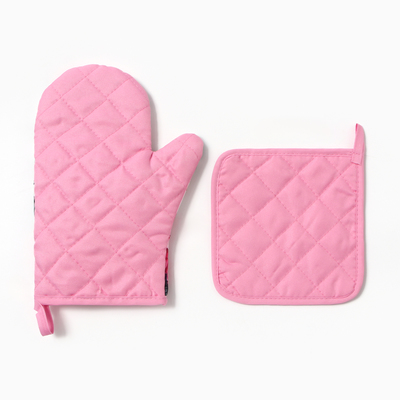 Набор кухонный "Гортензия" варежка-прихватка 20х27см, прихватка 17х17см 100% п/э