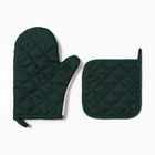 Кухонный набор «Денежное дерево»: варежка-прихватка 20×27 см, прихватка 17×17 см - Фото 3