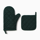 Набор кухонный «Клевер» варежка-прихватка 20×27 см, прихватка 17×17 см 100% п/э - Фото 3