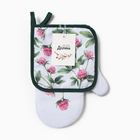 Набор кухонный «Клевер» варежка-прихватка 20×27 см, прихватка 17×17 см 100% п/э - Фото 5