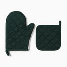 Набор кухонный «Пионы» варежка-прихватка 20×27 см, прихватка 17×17 см 100% п/э - Фото 3