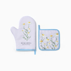 Набор кухонный «Ромашки» варежка-прихватка 20×27 см, прихватка 17×17 см 100% п/э - Фото 2