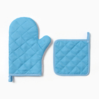 Набор кухонный «Ромашки» варежка-прихватка 20×27 см, прихватка 17×17 см 100% п/э - Фото 3