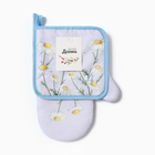 Набор кухонный «Ромашки» варежка-прихватка 20×27 см, прихватка 17×17 см 100% п/э - Фото 5