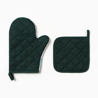 Кухонный набор «Доляна. Суккулент»: варежка-прихватка 20×27 см, прихватка 17×17 см - Фото 3