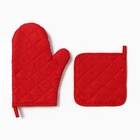 Набор кухонный «Тюльпаны» варежка-прихватка 20×27 см, прихватка 17×17 см 100% п/э - Фото 3