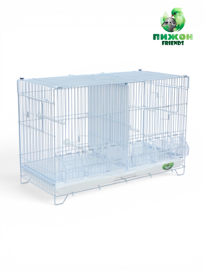 Клетка для птиц пролётная укомплектованная Bd=5/2w, 62×27×40 см, белая - Фото 1