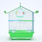 Клетка для птиц укомплектованная Bd-1/1d, 30 х 23 х 39 см, зелёная - Фото 2