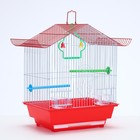 Клетка для птиц укомплектованная Bd-1/1d, 30 х 23 х 39 см, красная - Фото 1