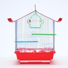 Клетка для птиц укомплектованная Bd-1/1d, 30 х 23 х 39 см, красная - Фото 2