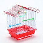 Клетка для птиц укомплектованная Bd-1/1d, 30 х 23 х 39 см, красная - Фото 4