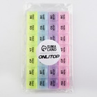 Таблетница-органайзер 28секц 21,5*11*1,8см Неделька утро/день/вечер/ночь рус пакет ОТ - фото 25466594