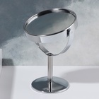 Зеркало на ножке «Круг», двустороннее, с увеличением, d зеркальной поверхности 7,7 см, цвет серебристый - фото 25466598